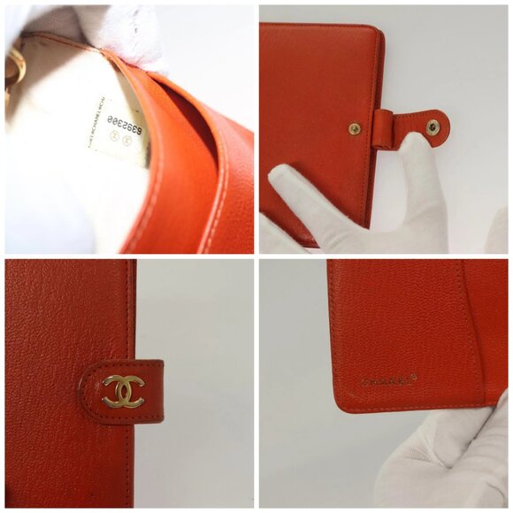 CHANEL Day Planner Cover Leather Orange CC Auth - Picture 15 of 16